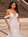 Trumpet/Mermaid Organza Off-the-Shoulder Sleeveless Chapel Train Wedding Dresses