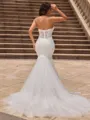 Trumpet/Mermaid Tulle Sweetheart Sleeveless Cathedral Train Wedding Dresses