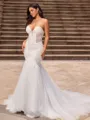 Trumpet/Mermaid Tulle Sweetheart Sleeveless Cathedral Train Wedding Dresses