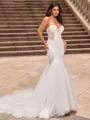 Trumpet/Mermaid Tulle Sweetheart Sleeveless Cathedral Train Wedding Dresses