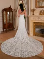 Sheath Halter Cathedral Train Lace Wedding Dress