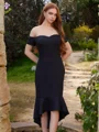 Sheath Off-the-Shoulder Asymmetrical Dress