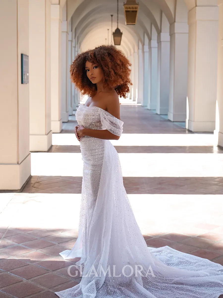 Trumpet/Mermaid Glam Off-the-Shoulder Sweep Train Other Corset Prom Dress With Ruched