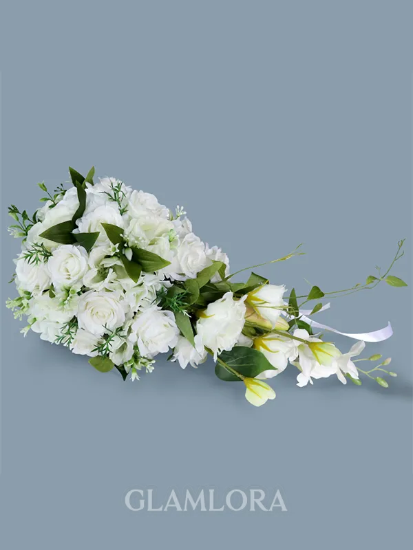Pure Cascade Silk Flower Bridal Bouquets