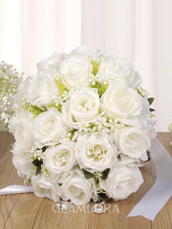 Charming Round Artificial Flower Bridal Bouquets