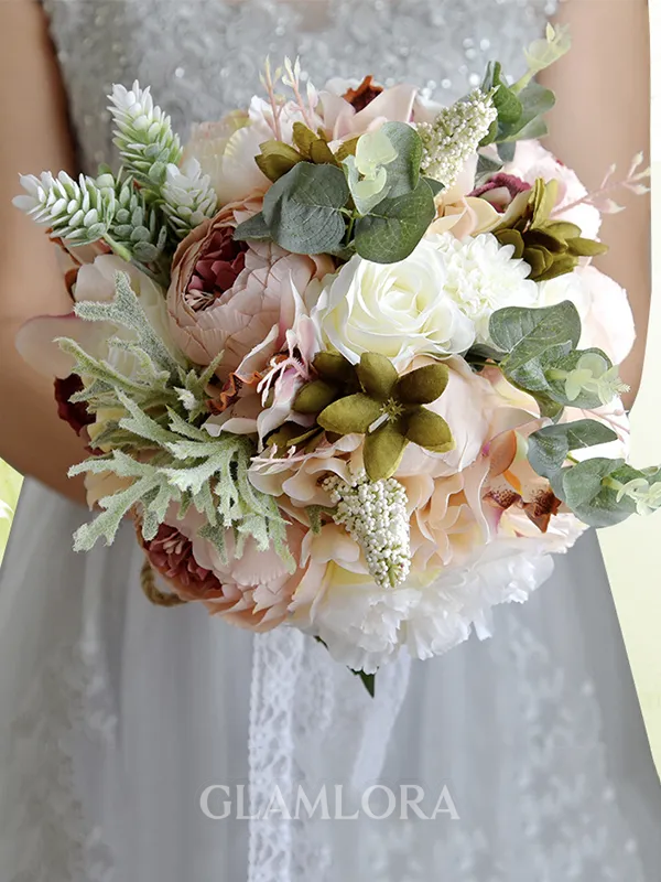 Blooming Free-Form Artificial Flower Bridal Bouquets