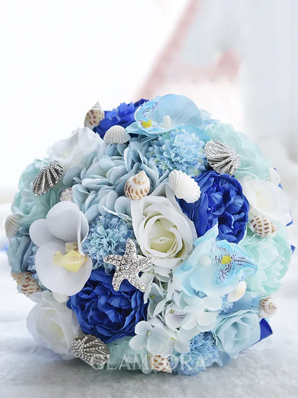 Gorgeous Round Artificial Flower Bridal Bouquets