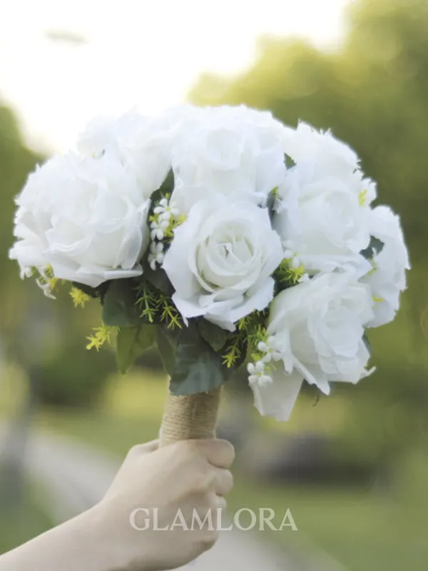 Pure Round Silk Flower Bridal Bouquets