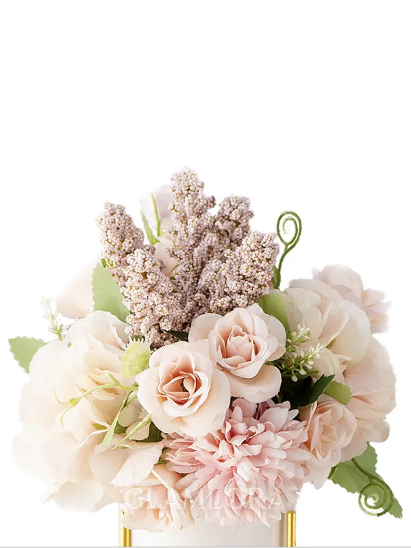 Charming Free-Form Silk Flower Bridal Bouquets