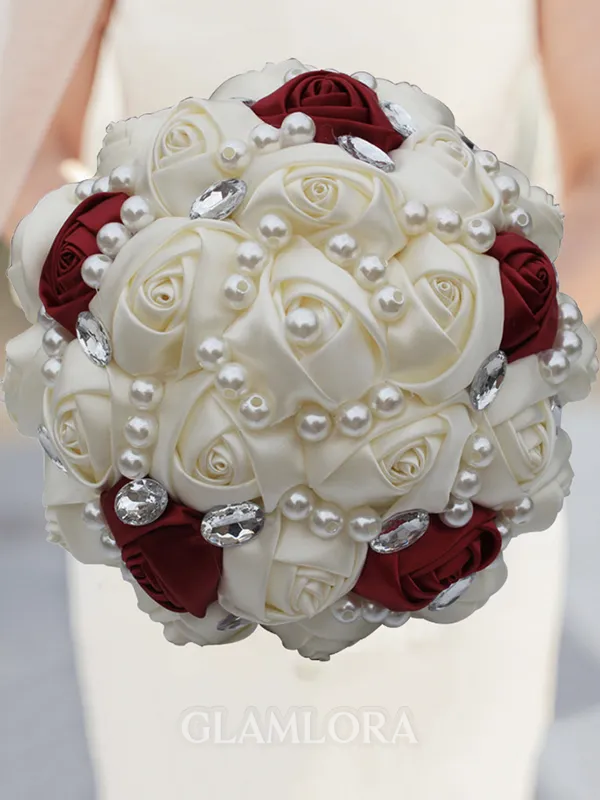 Gorgeous Round Satin Bridal Bouquets