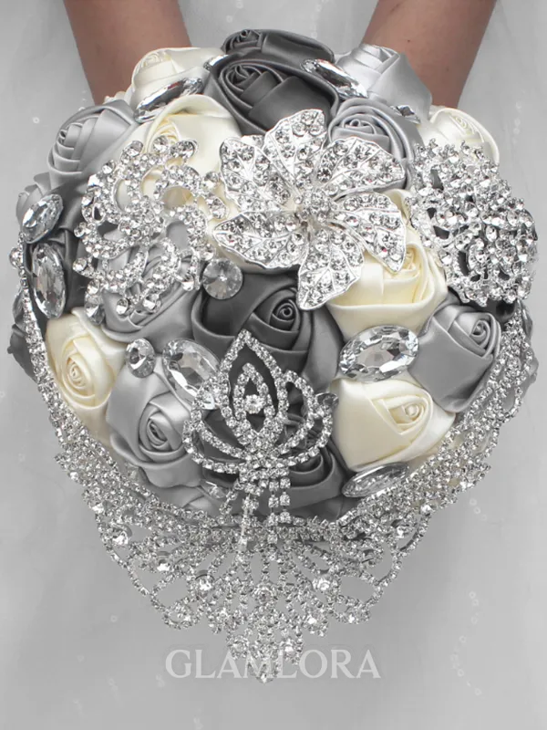 Luxurious Round Satin Bridal Bouquets