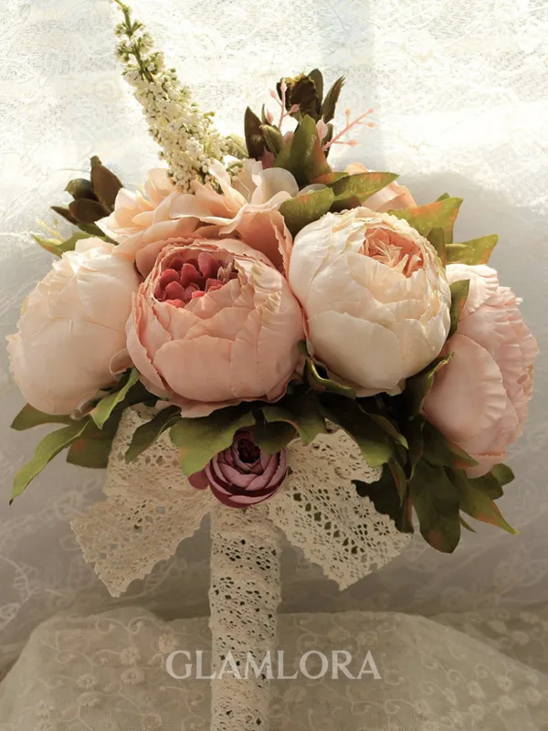 Graceful Free-Form Silk Flower Bridal Bouquets