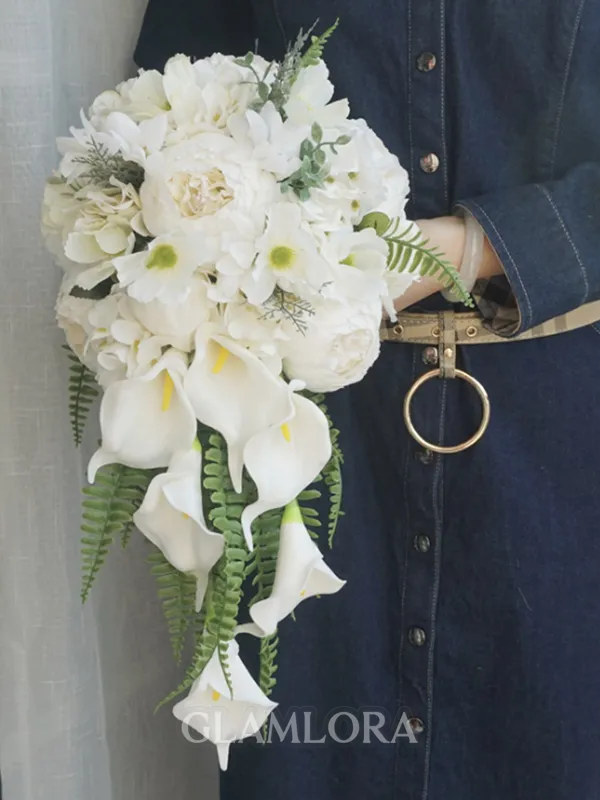 Fashion Cascade Silk Flower Bridal Bouquets