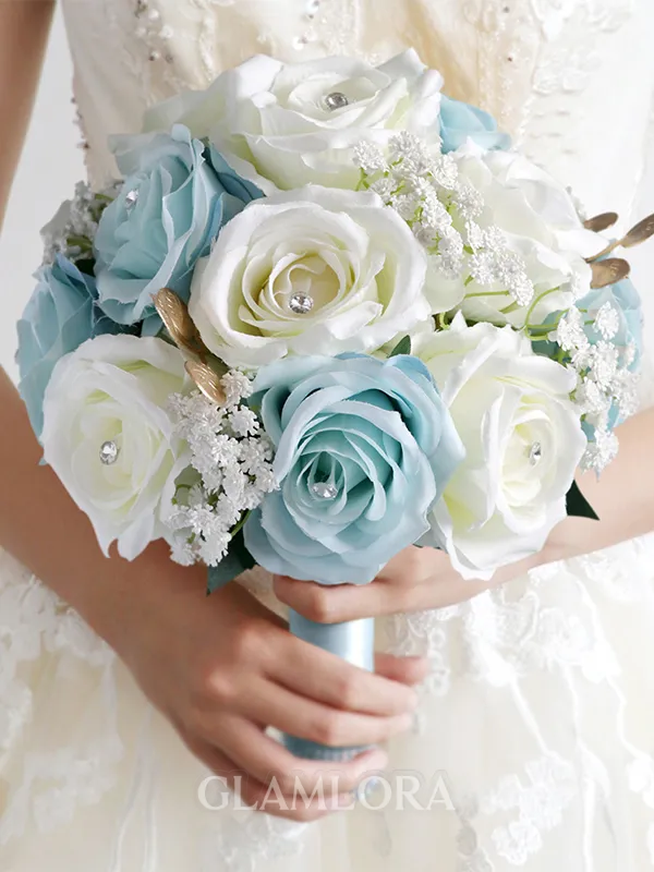 Attractive Round Silk Flower Bridal Bouquets