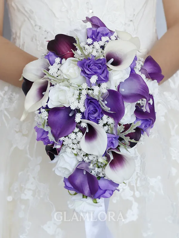 Sweet Cascade Silk Flower Bridal Bouquets