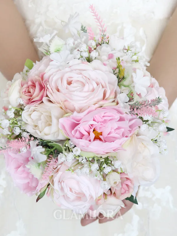 Graceful Free-Form Silk Flower Bridal Bouquets