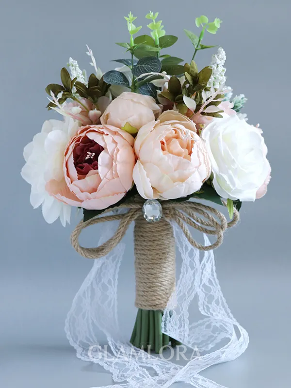 Classic Free-Form Silk Flower Bridal Bouquets