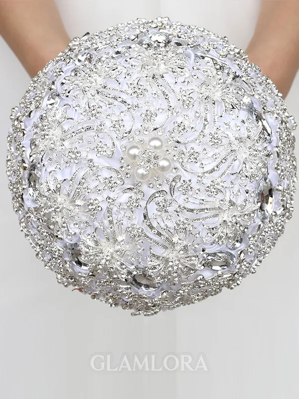 Luxurious Round Satin Bridal Bouquets