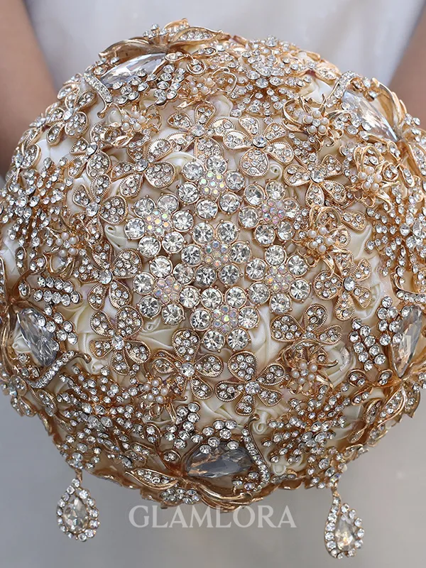 Luxurious Round Satin Bridal Bouquets