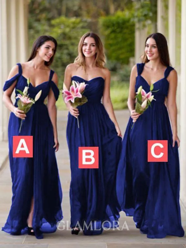 Trendy A-line Sleeveless Floor-Length Chiffon Bridesmaid Dress