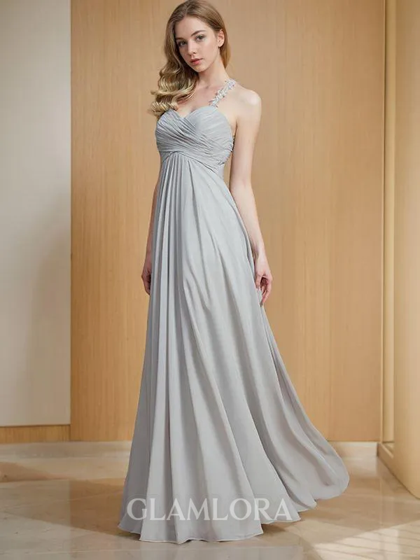 A-line Sweetheart Sleeveless Floor-Length Balanced Chiffon Bridesmaid Dress With Ruched