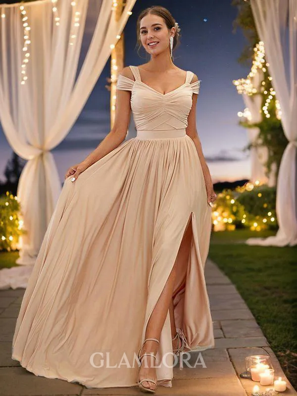 A-line Sweetheart Sleeveless Floor-Length Exquisite Jersey Bridesmaid Dresses
