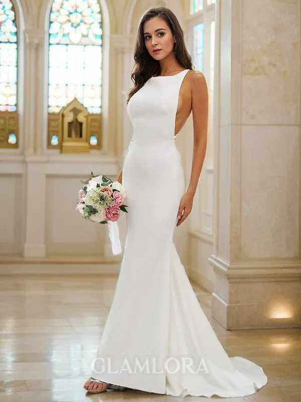 Sheath/Column Square Sleeveless Sultry Sweep Train Stretch Crepe Bridesmaid Dresses