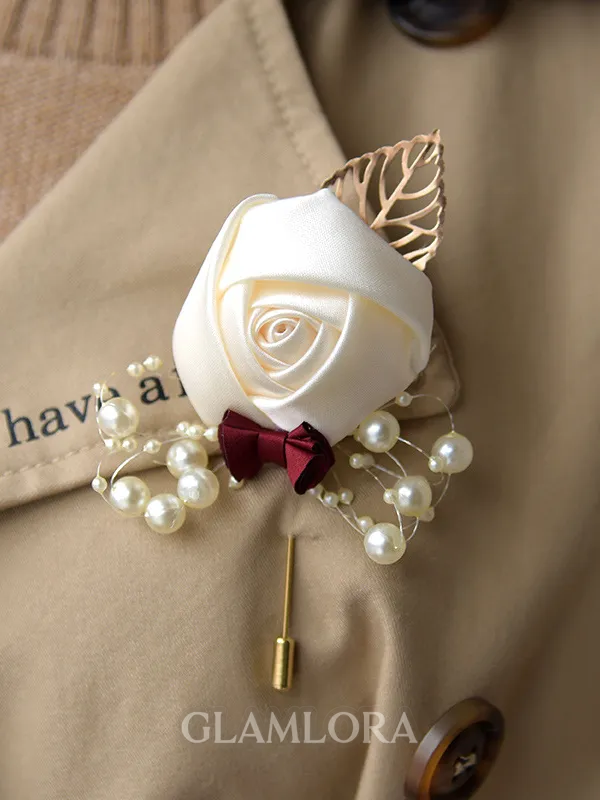 Romantic Free-Form Satin Boutonniere(Sold in a single piece)