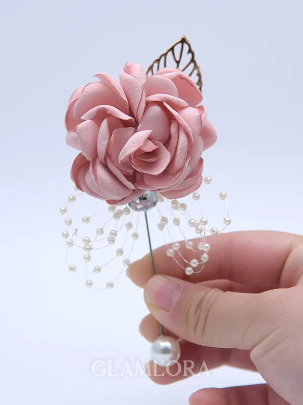 Classic Free-Form Silk Flower Boutonniere(Sold in a single piece)