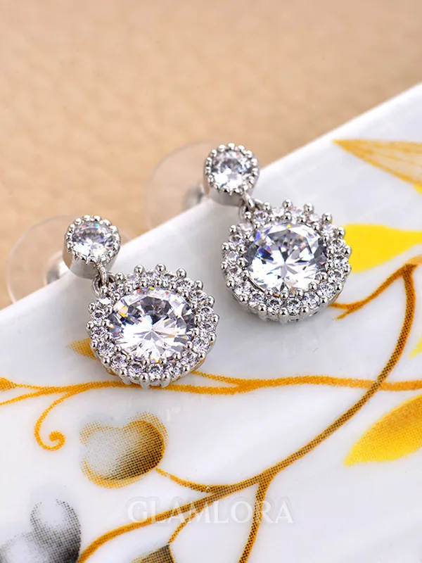 Unique Copper With Crystal Earrings For Women