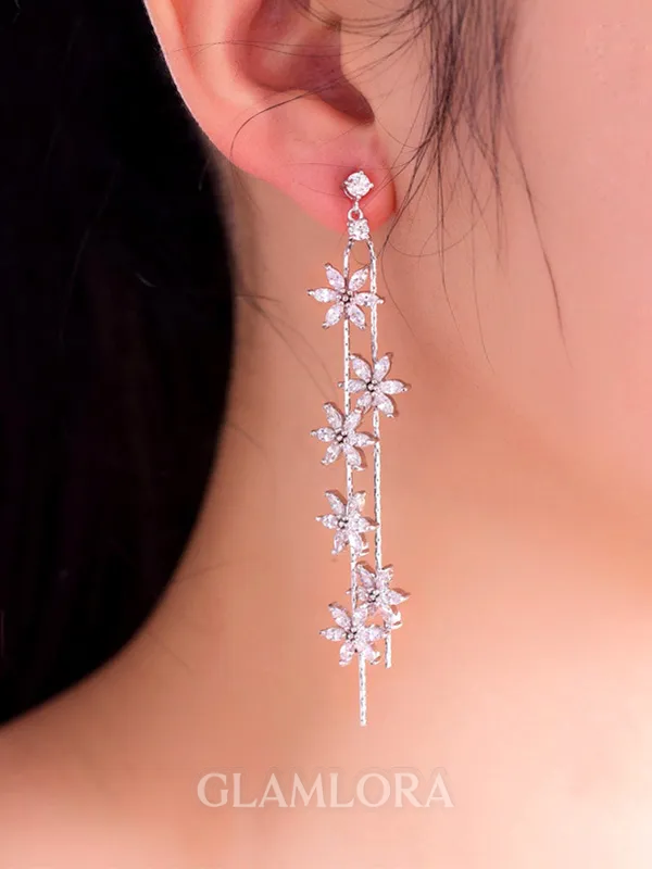 Beautiful Copper With Flower Hot Sale Drop Earrings