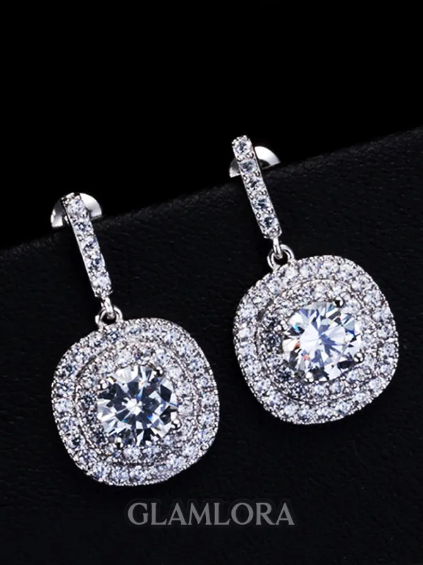 Unique Copper With Rhinestone Hot Sale Earrings