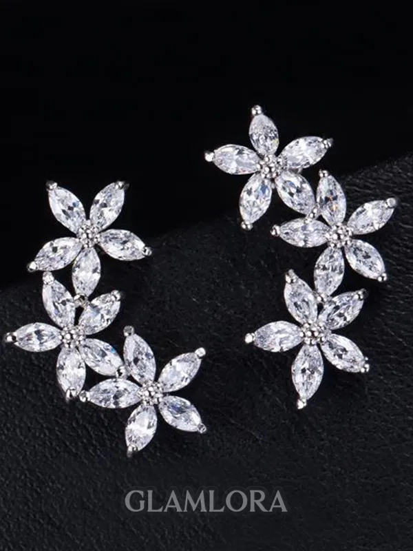 Attractive Copper With Flower Earrings For Ladies