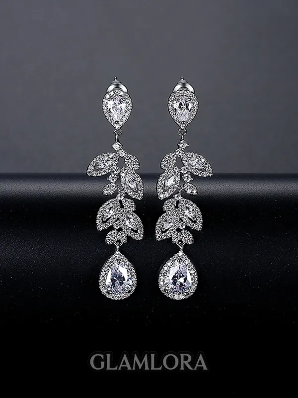 Stunning Copper With Rhinestone Earrings