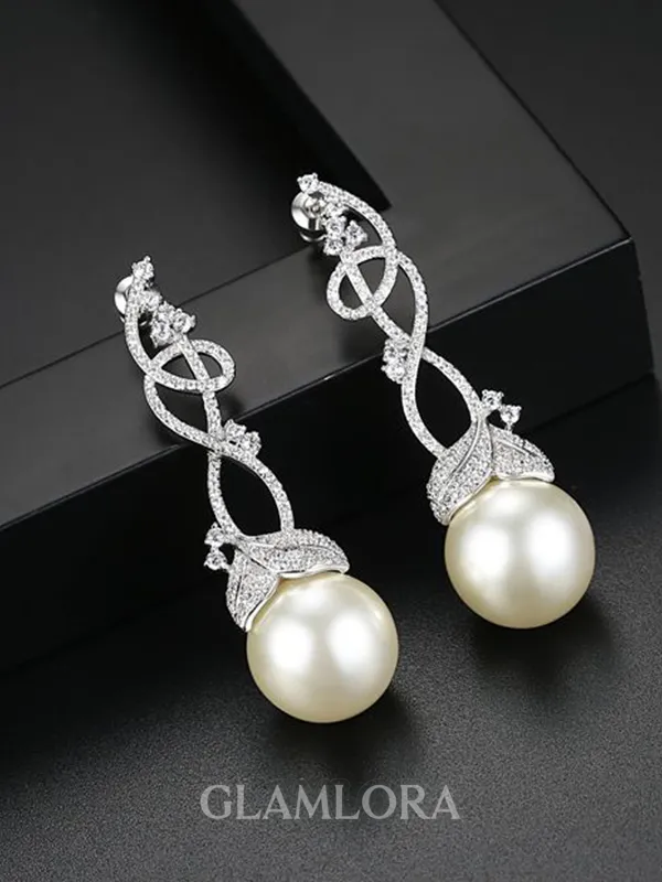 Exquisite Copper With Imitation Pearl Earrings