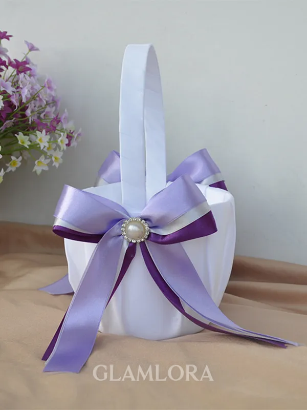 Seductive Flower Basket In Cloth With Bowknot