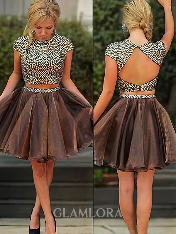 A-line Scoop Sleeveless Perfect Organza Short/Mini Homecoming Dress