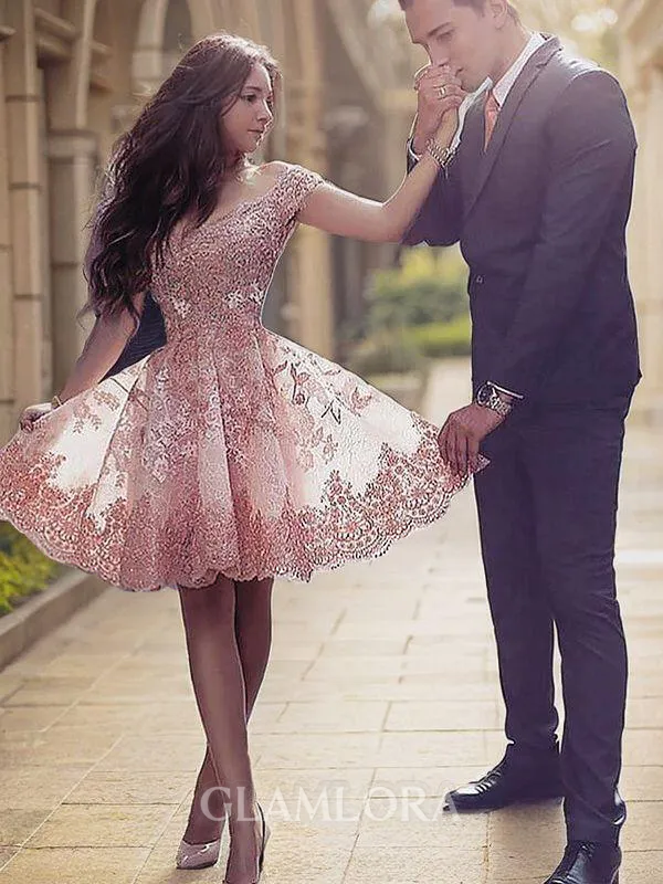 A-line Scoop Sleeveless Simple Tulle Short/Mini Homecoming Dress