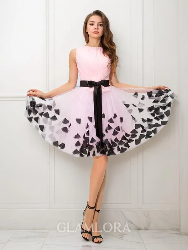 Refined A-line High Neck Sleeveless Tulle Short/Mini Homecoming Dress