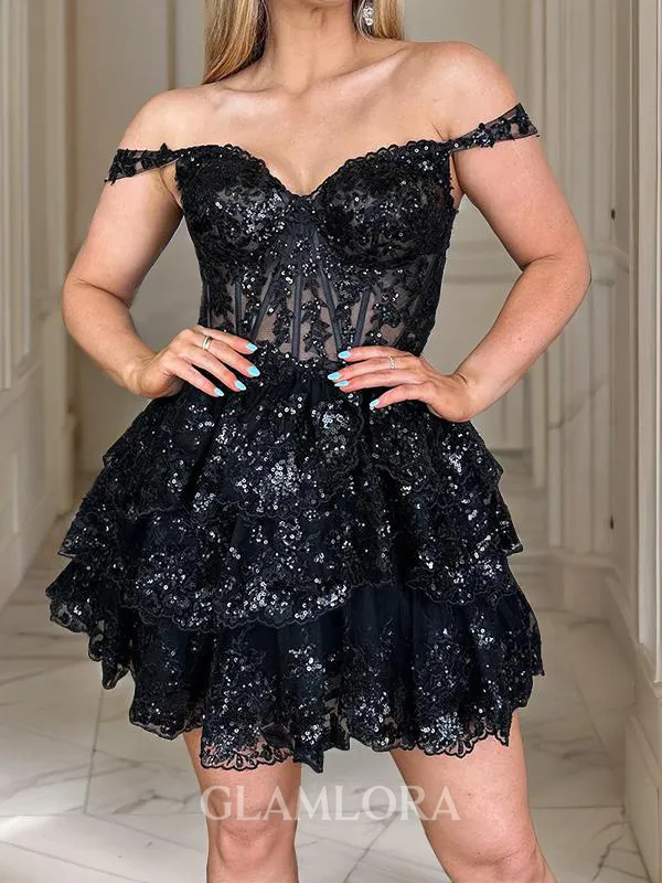 Fashion A-line Sweetheart Tulle Corset Short/Mini Homecoming Dress With