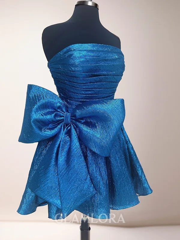 Flowing A-line Straight Bow Short/Mini Homecoming Dress