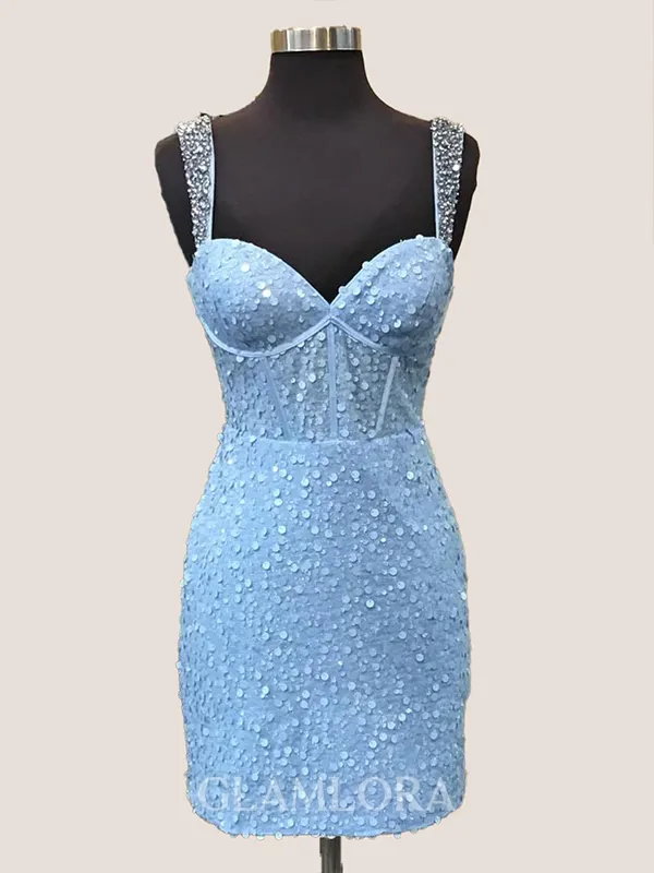 Sheath Sequin Sweetheart Opulent Short/Mini Corset Homecoming Dress