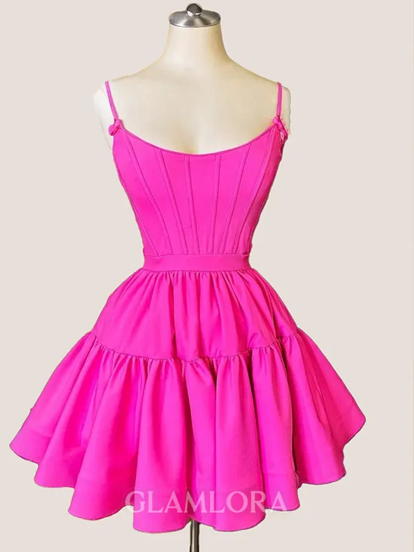 Straps A-line Spaghetti Gorgeous Short/Mini Stretch Crepe Corset Homecoming Dress