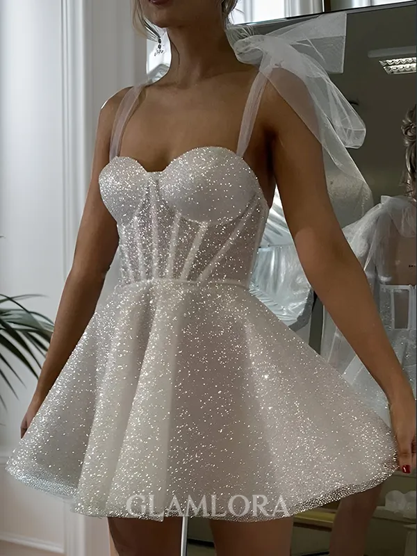 A-line Graceful Sweetheart Sequin Short/Mini Corset Homecoming Dress