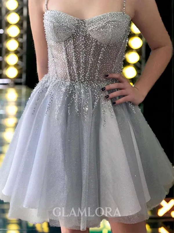 Ruffles Sweetheart A-line Beautiful Short/Mini Tulle Corset Homecoming Dress