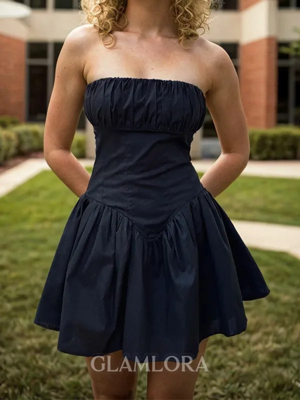 Stunning A-line Straight Ruffles Short/Mini Taffeta Homecoming Dress