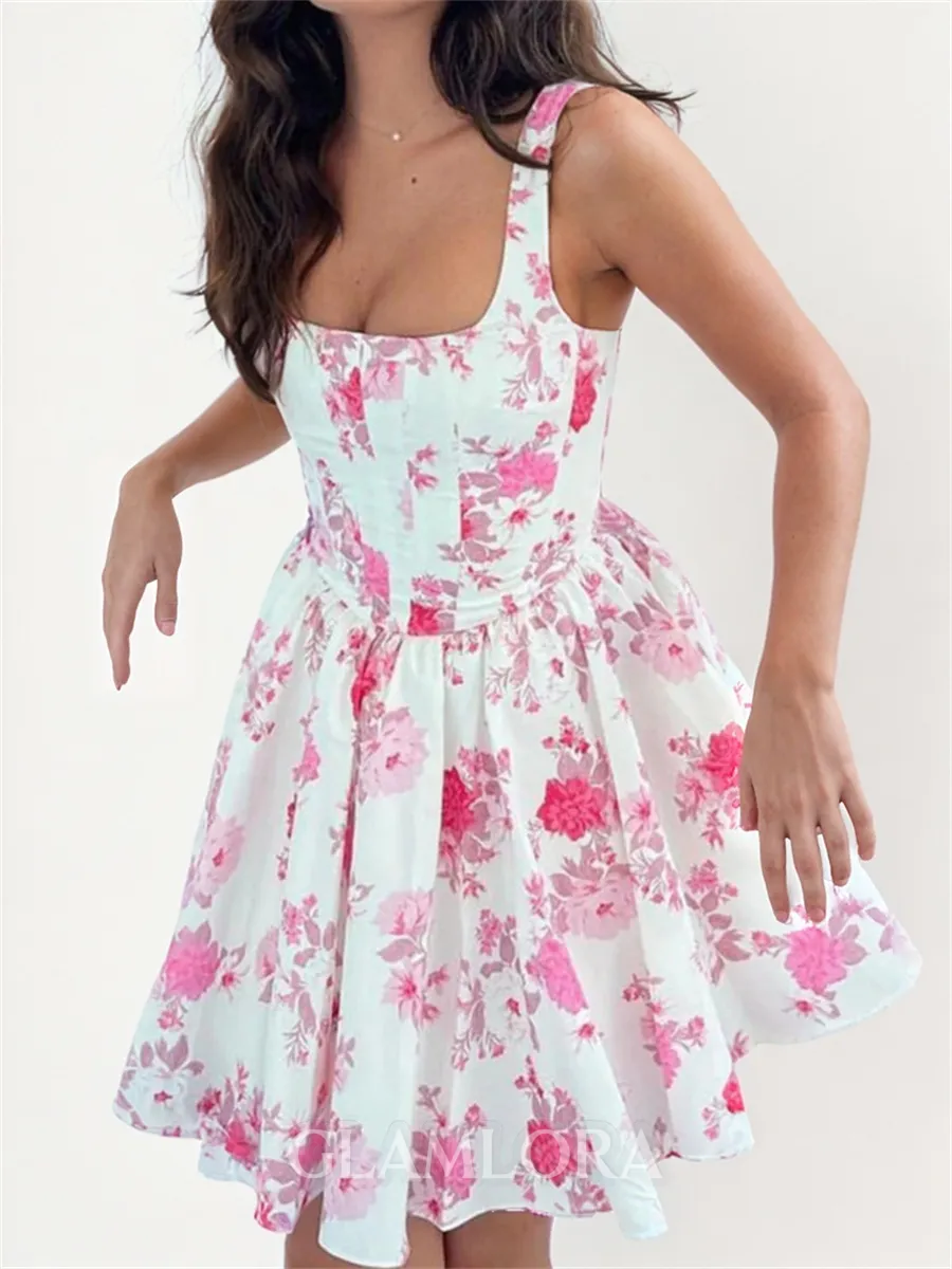 Opulent A-line Square Ruffles Short/Mini Homecoming Dress