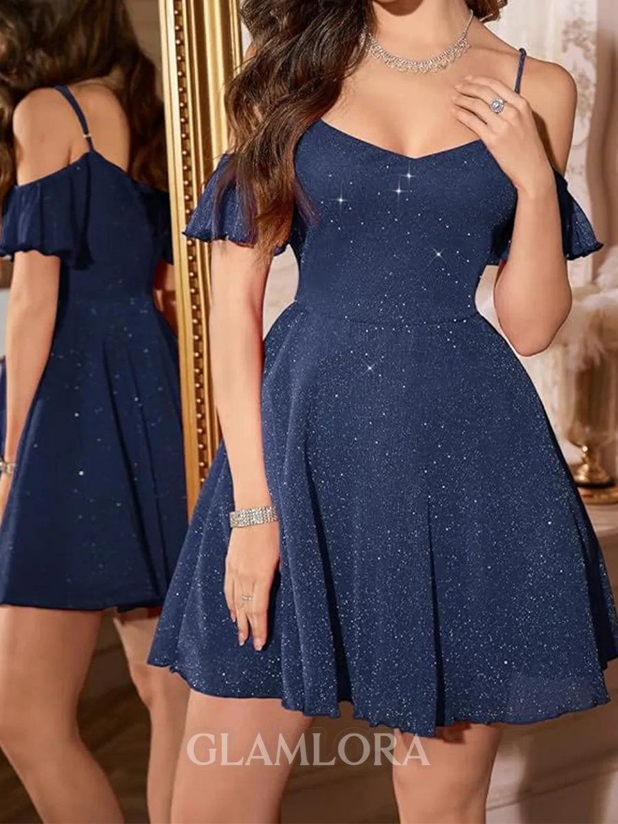 Pretty A-line Cold Shoulder Ruffles Short/Mini Homecoming Dress