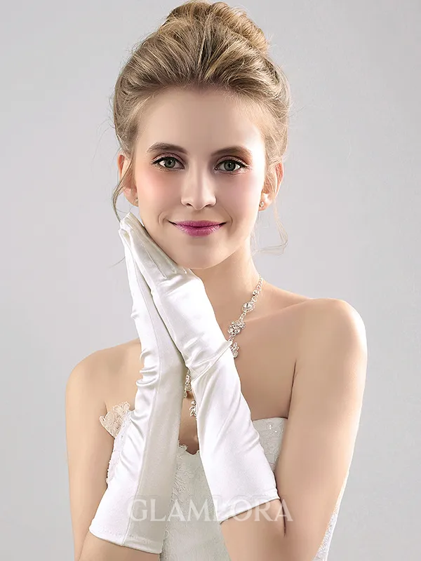 Simple Cloth Elbow Length Wedding Gloves