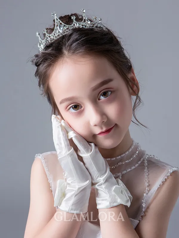 Unique Cloth With Bowknot Wrist Length Gloves